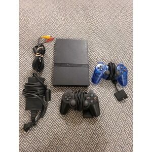 Vintage 2000 Playstation 2 PS2 Slim Model Scph 70012- 2 Controllers- Works